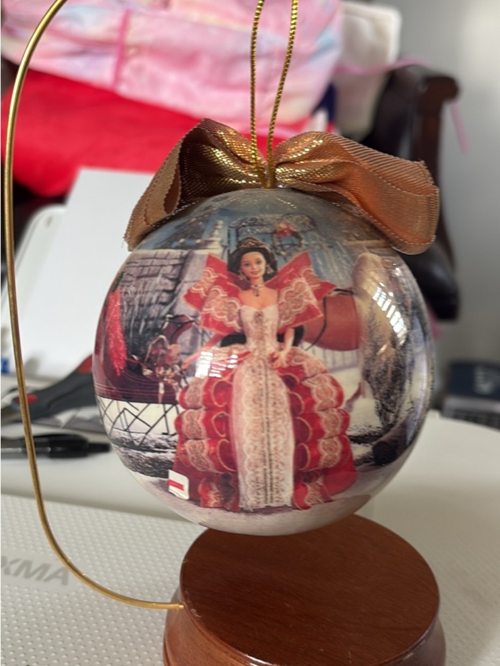 Barbie Red and Gold Victorian Dress Holiday Ornament